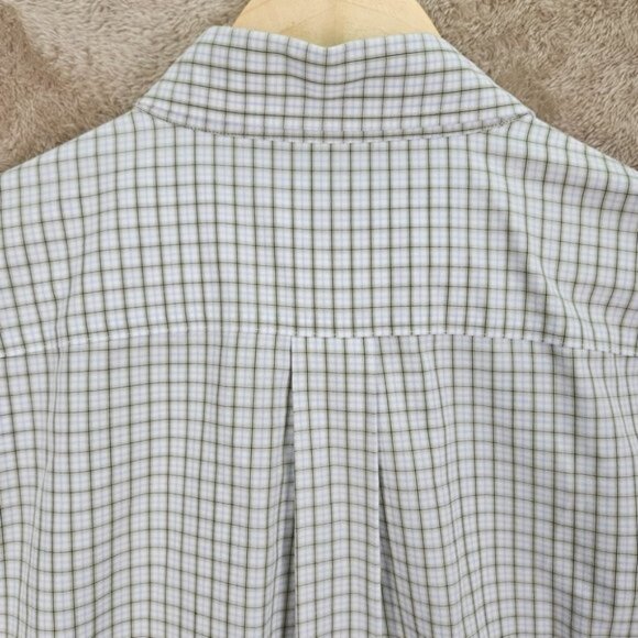 Brooks Brothers Non-Iron Plaid Dress Shirt Mens Size XL Long Sleeve White/Green - Picture 9 of 10
